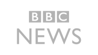 BBC News logo in greyscale.