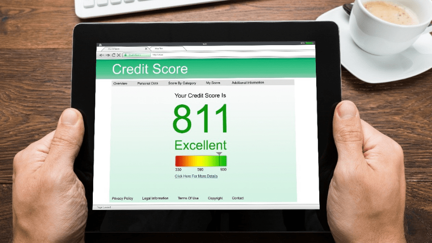 Credit score on a tablet