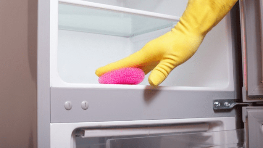 Cleaning the inside of a fridge