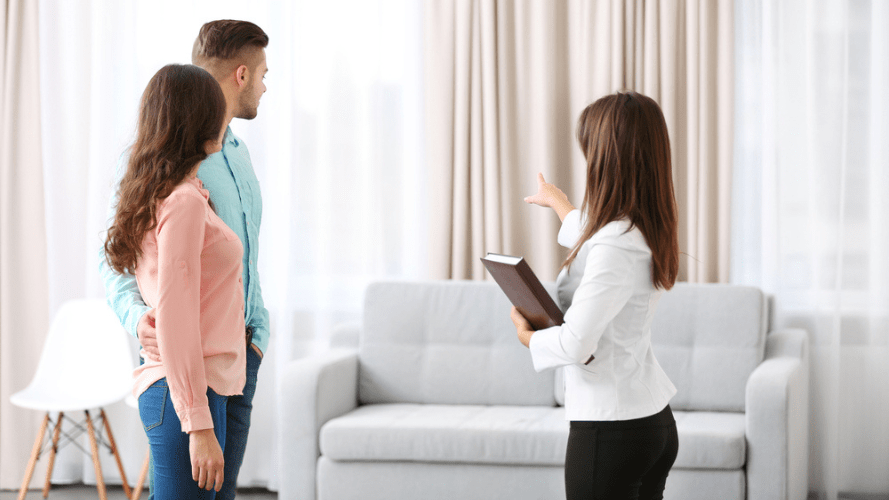 A couple viewing a property