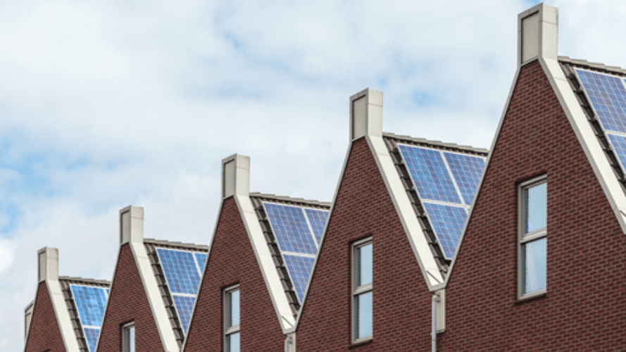 Properties fitted with solar panels