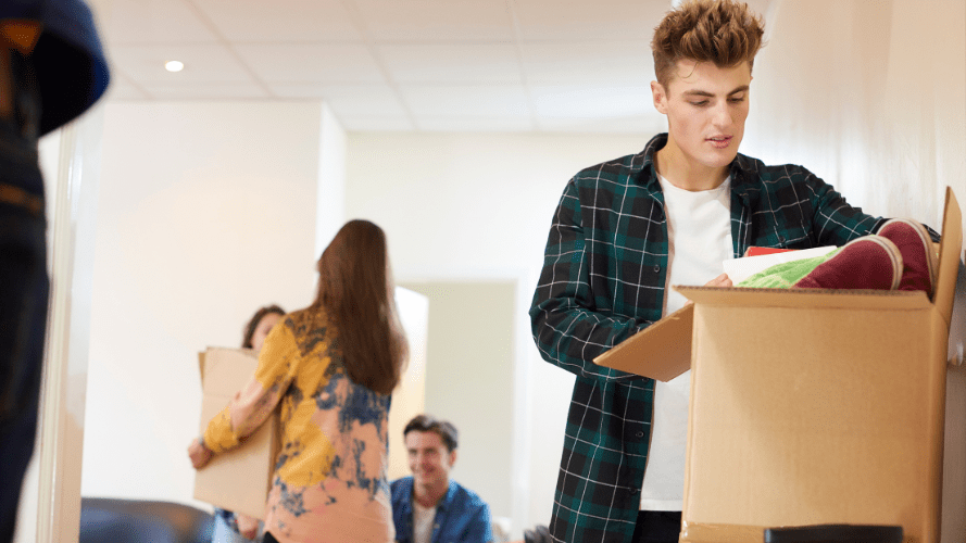 University students moving into their first private rented home 