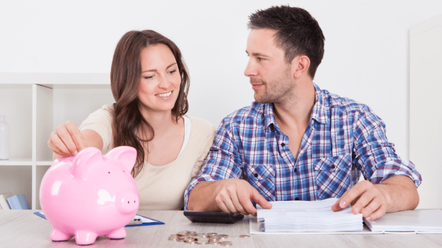 Two tenants organising their finances and budget