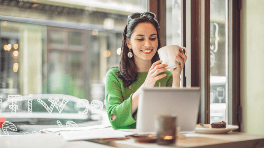 A prospective tenant filling out her referencing application online