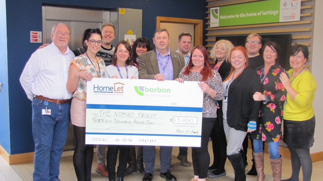 Handing over cheque